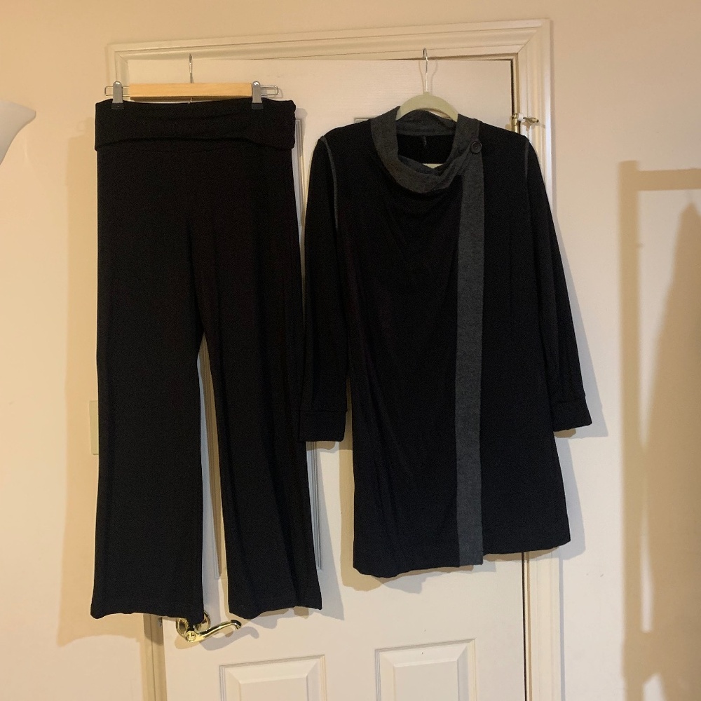 Capote Black/Gray Pants/Jacket Set sz M